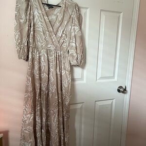 Beige Floral Women's Dress